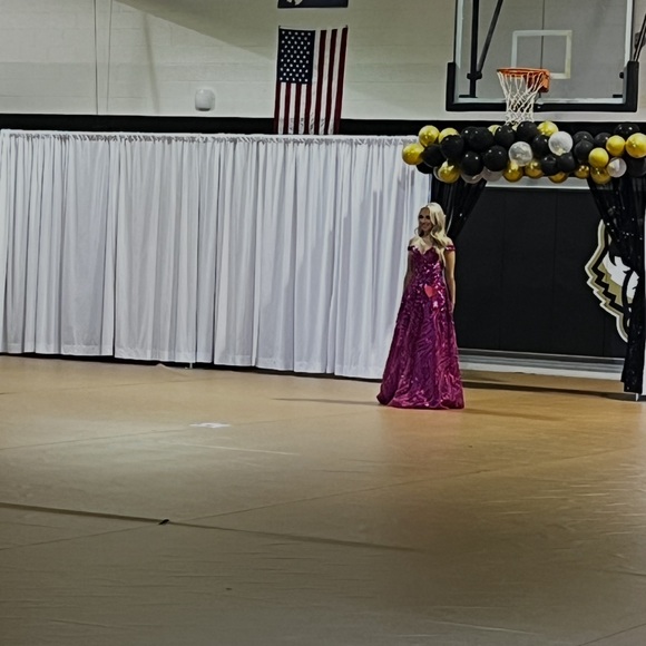 Clarisse Fuchsia Sequin Prom Dress - Picture 14 of 15